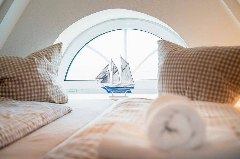 Separate, Small Bedroom With Double Bed On The 2nd Floor In The Suite Scharhörn In The Hotel Nige Hus On The Island Neuwerk.