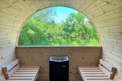 Detail Of The Interior Of The Barrel Sauna, Which Invites You To Linger With Soothing Warmth.